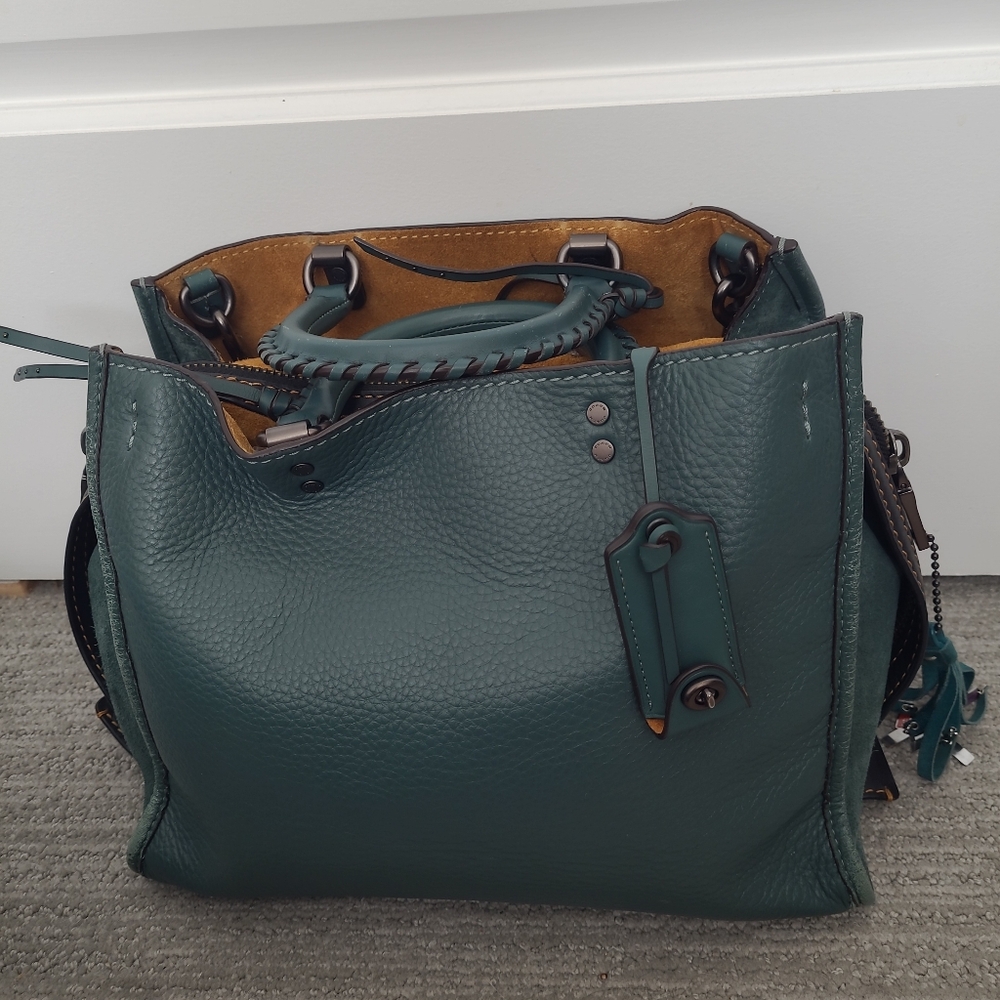 Coach 1941 Teal Green Rogue 25, 15"W x 9"H, Excellent condition